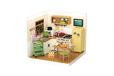 Lasercut Kunststoff Bausatz Standmodell DIY Miniature Haus Super Creator Serie Happy Meals Küche 152 Teile