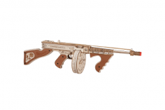 Lasercut Holzbausatz Funktionsmodell Thompson Maschinenpistole 275 Teile