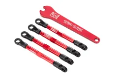 Traxxas Ersatzteile Aluminium Spurstangen in rot mit Kugeln vorne hinten 4Stück für Slash 1/16