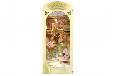 Lasercut Holzbausatz Bücherecke Falling Sakura 240 Teile