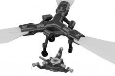 Rakonheli CNC Aluminium Dreiblatt Umbau-Set in schwarz für Blade InFusion 120