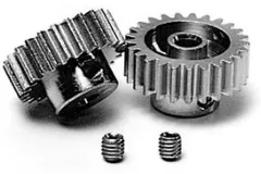 Tamiya RC Ersatzteile für TT02 Motorritzel-Set aus Aluminium 24Zähne und 25Zähne M0,6 für original Hauptzahnrad und für Highspeed Hauptzahnrad 64Zähne 300051356, 68Zähne 300051423 und 70Zähne 300051215 in Verbindung mit 300054500