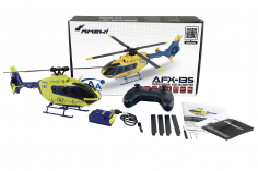 Amewi RC Heli Scale Hubschrauber EC-135 im Design der Alpine Air Ambulanz mit Brushlessmotoren Maßstab 1:30 RTF Set