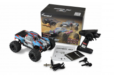 Amewi Hyper Go RC-Car Monstertruck in blau / weiß 4WD Brushless 1:16 2,4GHz RTR Set