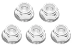 M4 Radmuttern Stoppmutter aus Aluminium mit Flansch in silber eloxiert CW 5Stück