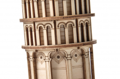 Lasercut Holzbausatz made in EU Architekturmodell Der schiefe Turm von Pisa - 183 Teile
