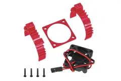 Tuningteile Aluminium Kühler für 540er Motor mit Lüfter 5-6V in rot für Tamiya TT02