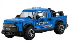 MouldKing Klemmbausteine Pickup in blau - 465 Teile mit stapelbarer Displaybox/Sammelbox 19,5x9,5x8,5cm