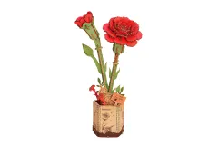 Lasercut Holzbausatz Standmodell Blume - Rote Nelke 124 Teile