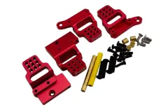 rcTURN Front und Heck Dämpferhalterung aus Aluminium in Rot für TRX-4M