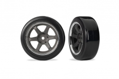 Traxxas Ersatzteile Drift-Reifen 1,9 hart auf 6-Speichenfelgen in grau vorne 2Stück für 4-TEC 1/10