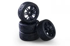 Carson RC Tuning Räderset mit 14 Speichen Felgen in schwarz 26mm 4Stück für Tamiya 1/10