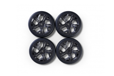 Carson RC Tuning Räderset mit 5 Y-Speichen Felgen in grau-schwarz 26mm 4Stück für Tamiya 1/10
