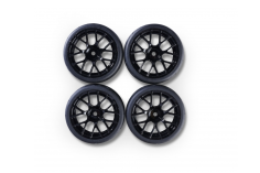 Carson RC Tuning Räderset mit 7 Y-Speichen Felgen in schwarz 26mm 4Stück für Tamiya 1/10