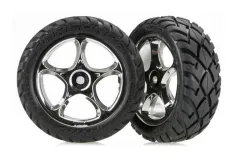 Traxxas Tuning Anaconda Reifen auf 2,2 Tracer Felgen in chrom vorne 2Stück für Bandit 1/10