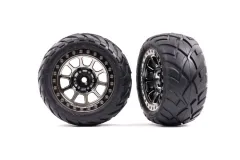 Traxxas Tuning Anaconda Reifen auf Tracer 2,2 Felgen in schwarz-chrom hinten 2Stück für Bandit 1/10