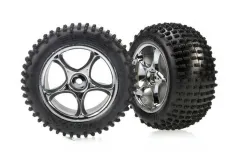 Traxxas Tuning Alias Reifen auf Tracer 2,2 Felgen in chrom hinten 2Stück für Bandit 1/10