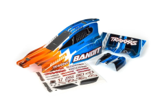 Traxxas Tuning Karosserie in orange blau mit Aufklebern für Bandit 1/10