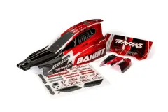 Traxxas Tuning Karosserie schwarz rot mit Aufkleber für Bandit 1/10