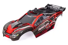 Traxxas Tuning Karosserie in rot mit Aufkleber und Halter für Rustler 1/10