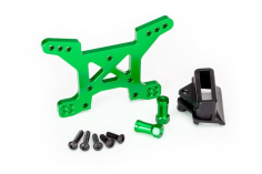 Traxxas Tuning Dämpferbrücke aus 7075-T6 Aluminium in grün vorne für Rustler 1/10