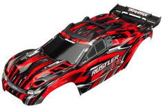 Traxxas Tuning Karosserie in rot mit Aufkleber und Halter für Rustler 1/10