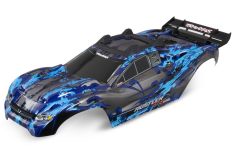 Traxxas Tuning Karosserie in silber blau mit Aufkleber für Rustler 1/10