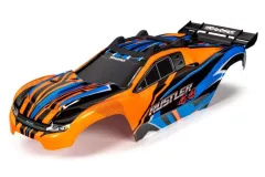 Traxxas Tuning Karosserie mit Aufkleber in orange blau für Rustler 1/10