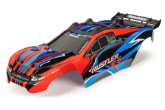 Traxxas Tuning Karosserie mit Aufkleber in rot blau für Rustler 1/10