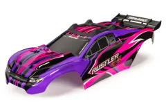 Traxxas Tuning Karosserie mit Aufkleber in pink violett für Rustler 1/10