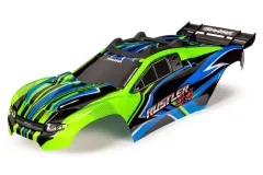 Traxxas Tuning Karosserie mit Aufkleber in grün blau für Rustler 1/10