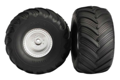 Traxxas Tuning Terra Groove Reifen auf Felgen in satin chrom vorne 2Stück für Bigfoot und Stampede 1/10