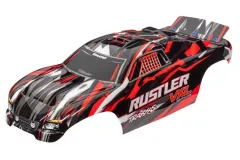 Traxxas Tuning Karosserie rot mit Aufkleber für Rustler VXL 1/10