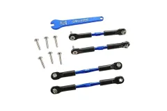 Traxxas Tuning Gewindestangen-Set aus Aluminium in blau vorne 69mm hinten 82mm für Bigfoot, Rustler und Stampede 1/10