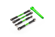 Traxxas Tuning Gewindestangen-Set aus Aluminium in grün vorne 69mm hinten 82mm für Bigfoot, Rustler und Stampede 1/10