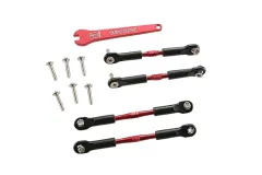 Traxxas Tuning Gewindestangen-Set aus Aluminium in rot vorne 69mm hinten 82mm für Bigfoot, Rustler und Stampede 1/10