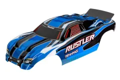 Traxxas Tuning Karosserie in blau mit Aufkleber für Rustler 1/10 und auch für Rustler 1/10 VXL