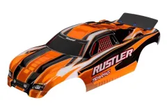 Traxxas Tuning Karosserie in orange mit Aufkleber für Rustler 1/10 und auch für Rustler 1/10 VXL