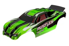 Traxxas Tuning Karosserie in grün mit Aufkleber für Rustler 1/10 und auch für Rustler 1/10 VXL