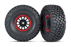 Traxxas Tuning BFGoodrich Baja KR3 Reifen auf Felgen in schwarz rot 2Stück für Unlimited Desert Racer 1/7