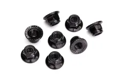 Traxxas Ersatzteile Stopmutter aus Stahl 5mm mit Flansch verzahnt in schwarz 8Stück für MAXX 1/10 und Unlimited Desert Racer 1/7