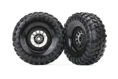 Traxxas Tuning Canyon Trail 5,3x1,9 Reifen auf Method Felgen in schwarz-chrom 2Stück für TRX-4 1/10