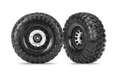 Traxxas Tuning Canyon Trail 5,3x2,2 Reifen auf Method Felgen in schwarz-chrom 2Stück (für TRX8140) für TRX-4 1/10