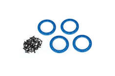 Traxxas Tuning Beadlock-Ring 1,9 aus Aluminium in blau 4Stück mit Schrauben (für Method 105 Felgen) für TRX-4 1/10