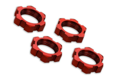 Traxxas Tuning Radmuttern verzahnt aus Aluminium in rot 17mm 4Stück für X-Maxx 1/7