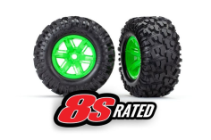 Traxxas Tuning Maxx AT Reifen auf X-Maxx Felgen in grün 8S Rated 2Stück für X-Maxx 1/7
