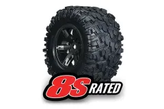 Traxxas Tuning Maxx AT Reifen auf X-Maxx Felgen in schwarz 8S Rated 2Stück für X-Maxx 1/7
