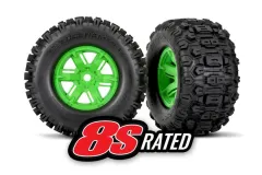 Traxxas Tuning Sledgehammer Reifen auf X-Maxx Felgen in grün 8S Rated 2Stück für X-Maxx 1/7