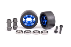 Traxxas Tuning Komplettrad für Wheelie-Bar aus 6061-T6 Aluminium in blau 2Stück für MAXX 1/10, X-Maxx 1/7 und Funco 1/6