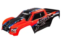 Traxxas Tuning Karosserie in rot mit Aufkleber für X-Maxx 1/7